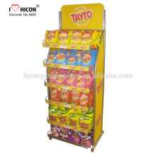 Discover The Best Taste Of Your Brand Sweet Candy Stand Alone Pop Chips Advertising Retail Store Metal Food Display Stand